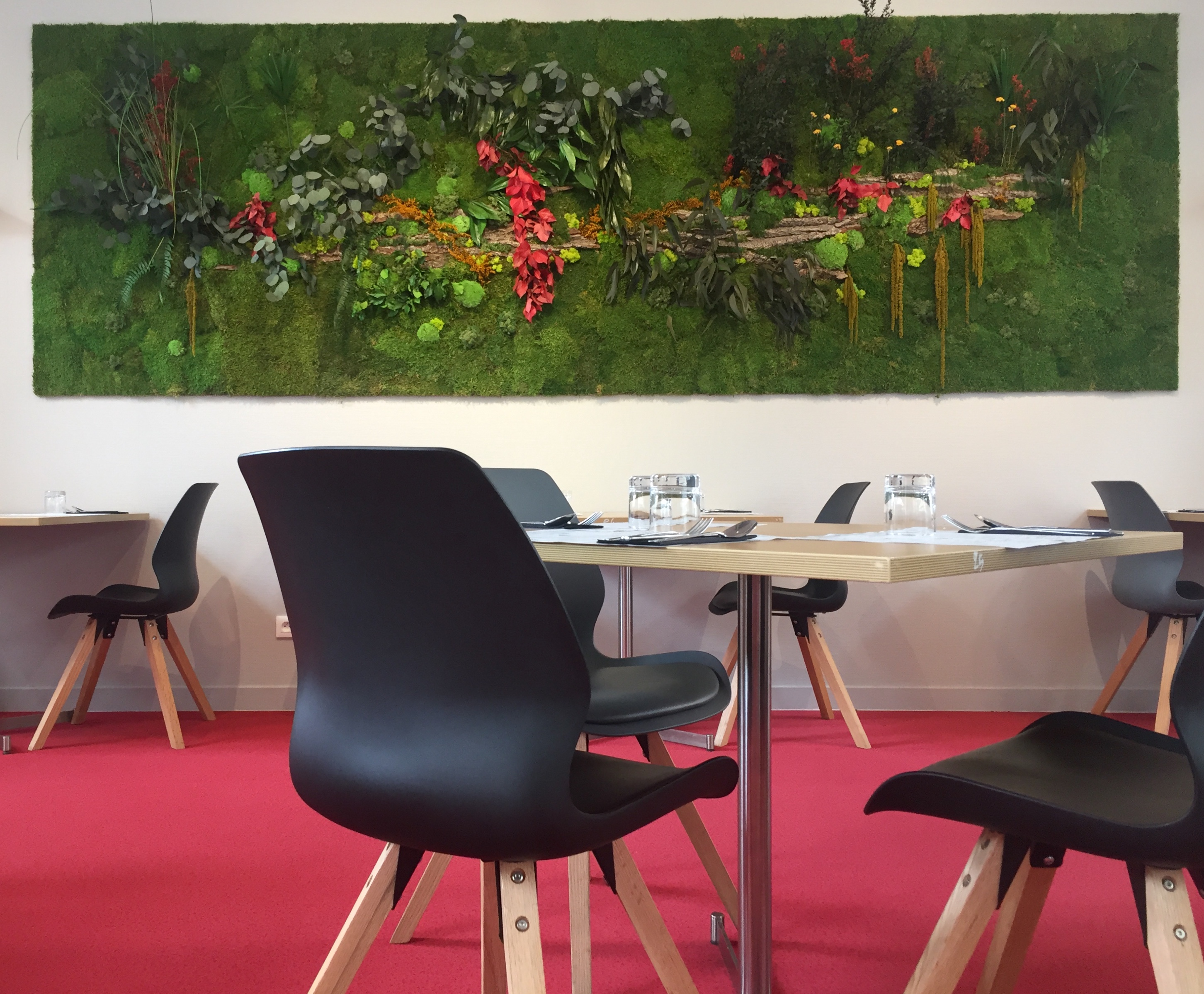 Jardin vertical en restaurant