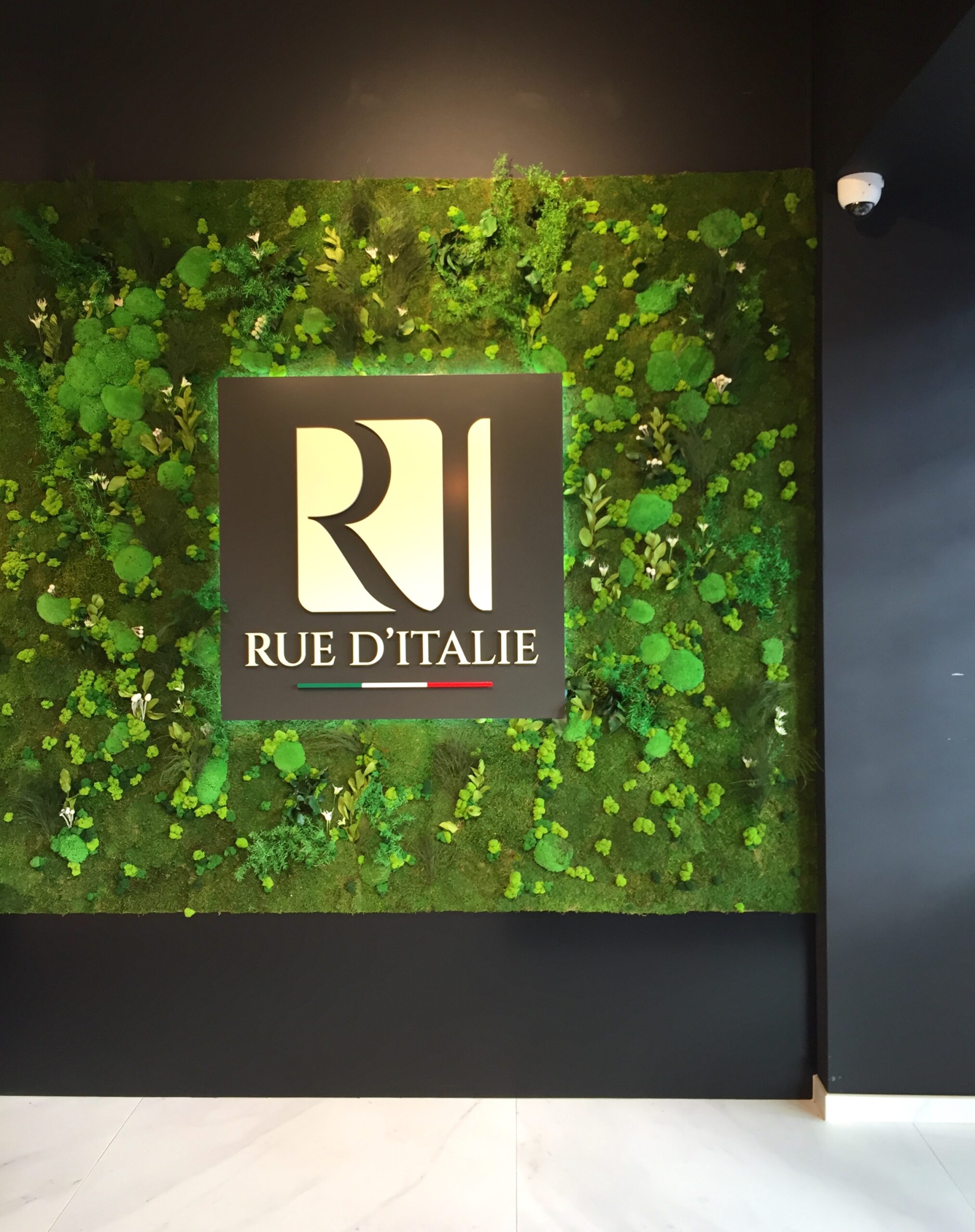 Logo végétal en vitrine